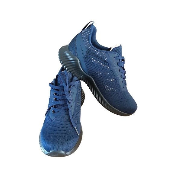 Calto Mens 7 Athletic Invisible Height Increasing Shoes Sneakers Navy Blue Mesh - Picture 7 of 16